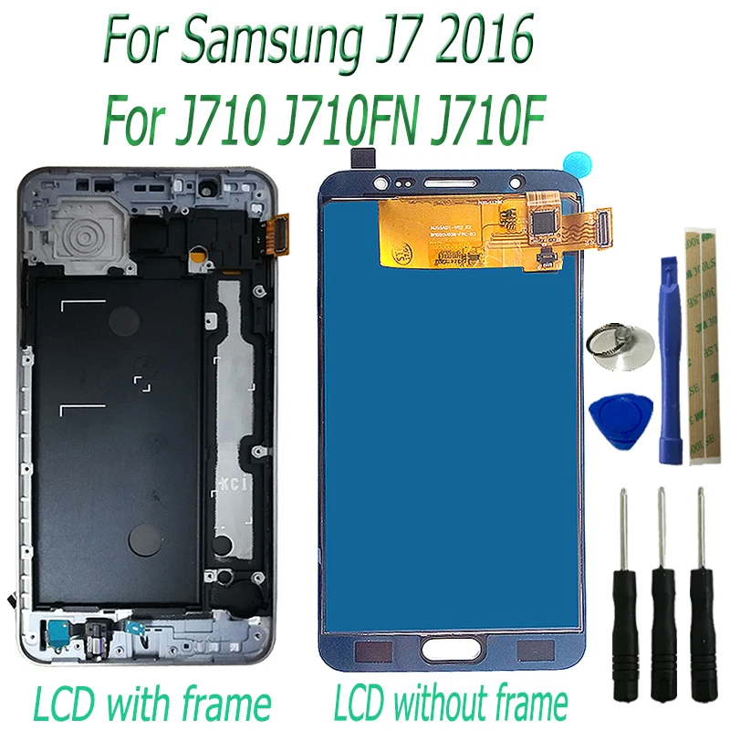

szHAIyu LCD Display Touch Screen For Samsung J7 2016 J710 J710FN J710F Digitizer LCD Assembly With Frame Brihtness Adjustable