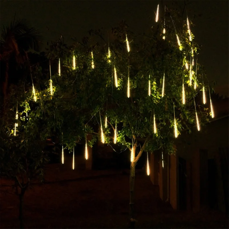 8 шт./компл. метеоритный дождь трубки светодиодный Рождество светильник свадебный сад Xmas шнура светильник на открытом воздухе праздничный светильник Инж - Цвет: A