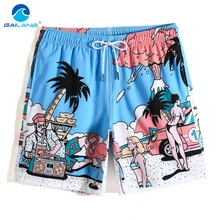 Мужские летние сексуальные купальные плавки, пляжные шорты с принтом, быстросохнущие плавки для серфинга