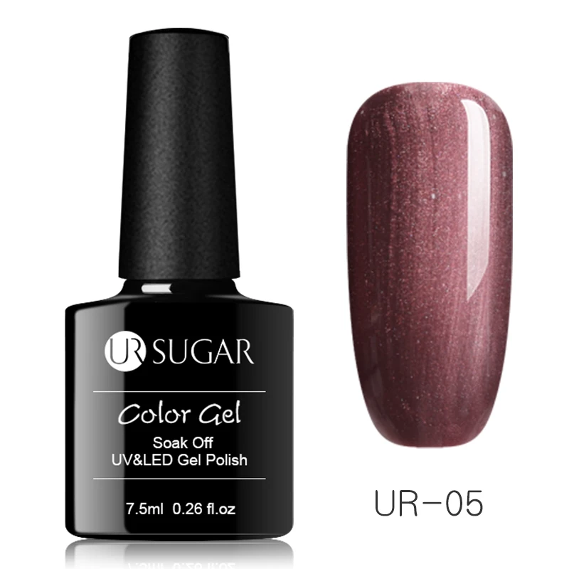 Bronze Shell 5 UR SUGAR 7,5 мл УФ лак для ногтей с блестками кофе серии голографические серебристые, лазерные блестки гель замочить от УФ светодиодный гель лак для ногтей, маникюр - Цвет: Bronze Shell 5