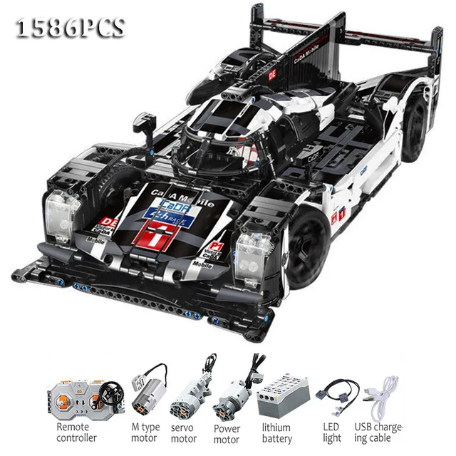 with motor C61016 1586 шт. CADA Techinic супер RC гоночный автомобиль приложение управление MOC строительный блок кирпичи игрушки Совместимые 23018 23007 - Цвет: with motor