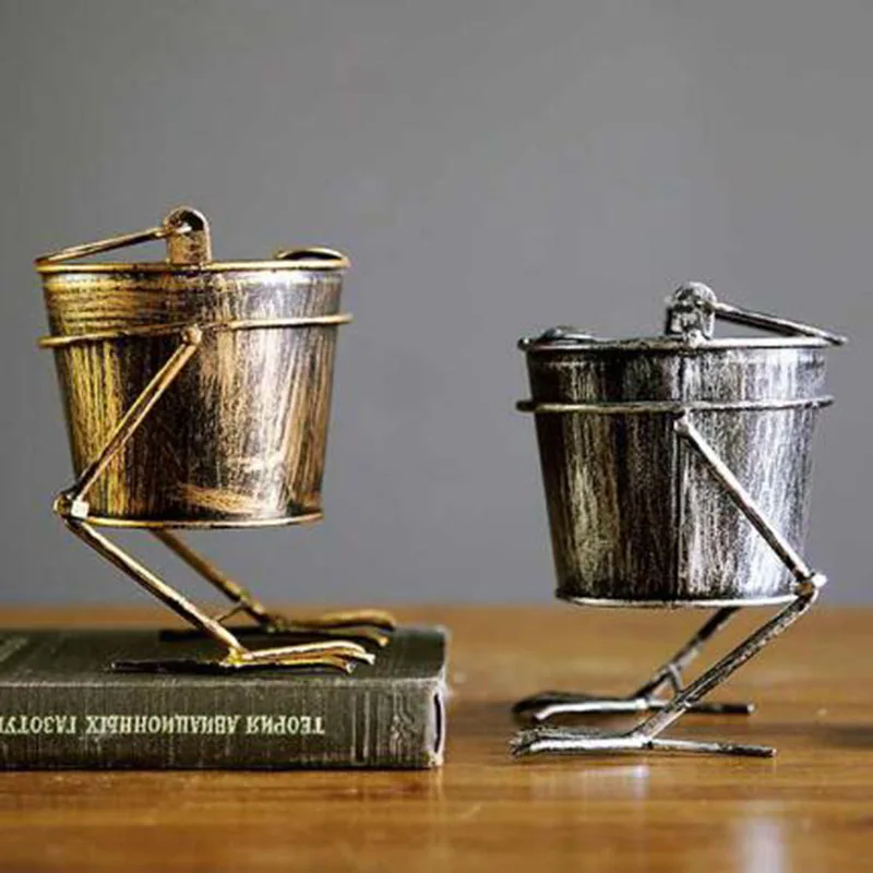 Retro Creative Faucet Bucket Ashtray Iron Crafts Ash Tray Smoking Cigarette Holder for Living Room Bar Home Decor