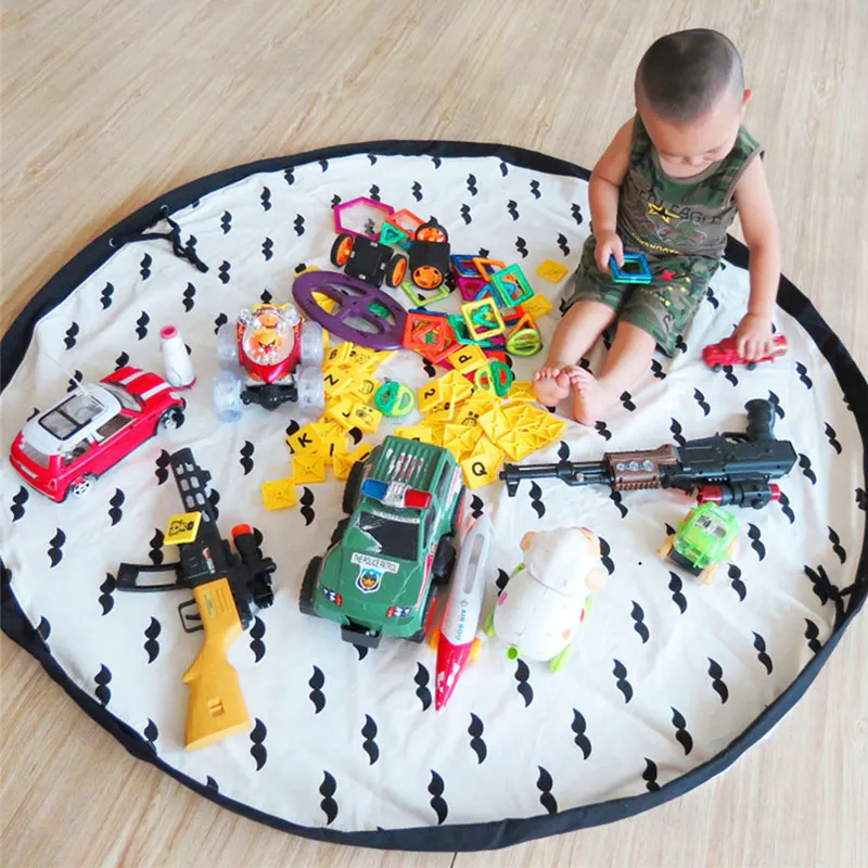 

Ins Large Toy Storage Bag play mat Toys Sack folding and Hanging Storage baby toy playmat soft carpet infant floor mats for gift
