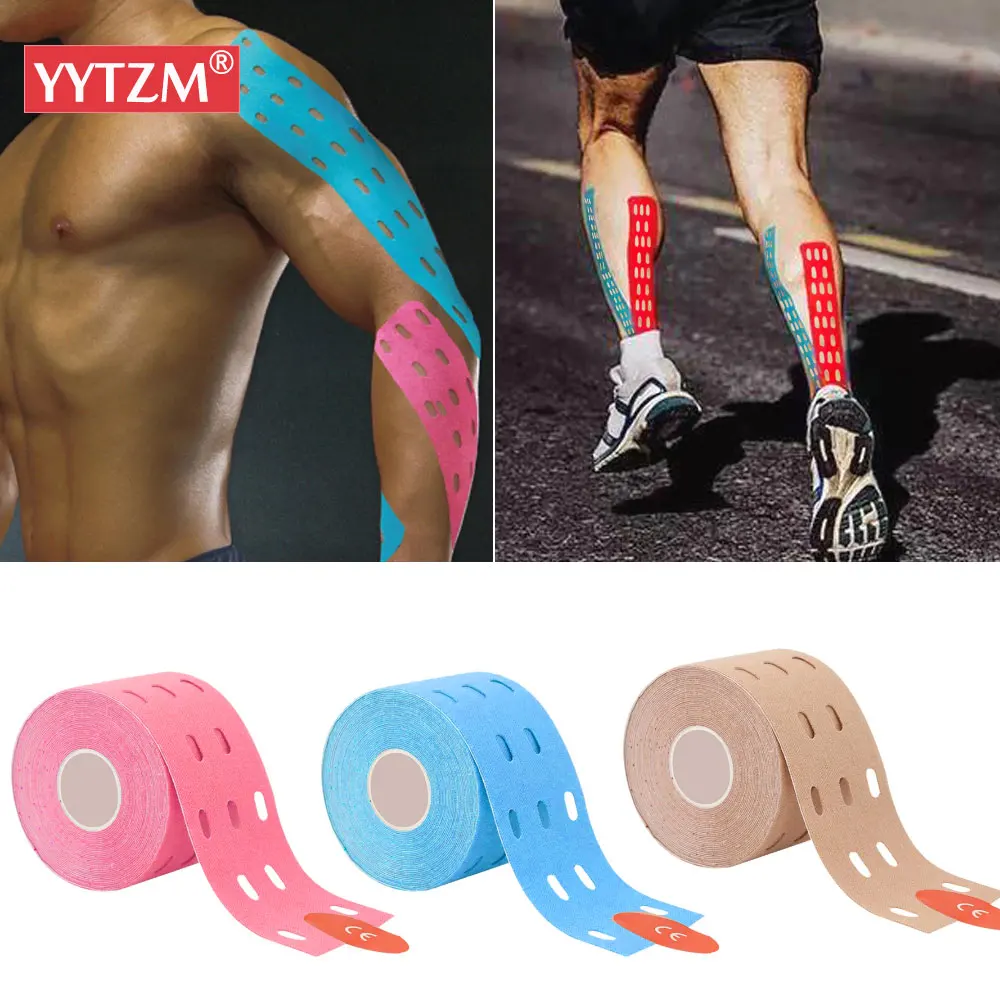 Perforated Breathable Muscle Relief Tape Athlete Professional Care Elastic Exercise Bandage Physical Therapy | Спорт и развлечения