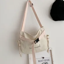 Японский стиль Harajuku рабочая одежда-Стиль студентов крутой врезной замок Холст сумка-мессенджер Ретро Гонконгский стиль большой объем Messen