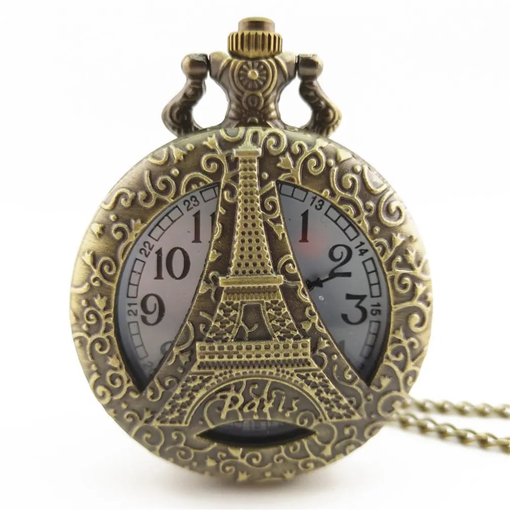 Antique Copper Steampunk Quartz Pocket Watch Vintage Bronze Gear Hollow Necklace Clock With Chain Men's Women Gifts New Trendy