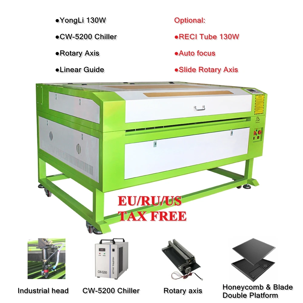 1390 Laser Co2 130w Engraving Machine Cutter Marking with CW5200 Water Chiller |