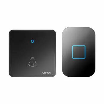 

CACAZI Wireless Doorbell Waterproof 300M Remote CR2032 Battery Transmitter Receiver US EU UK Plug Smart Home Ring Bell 220V