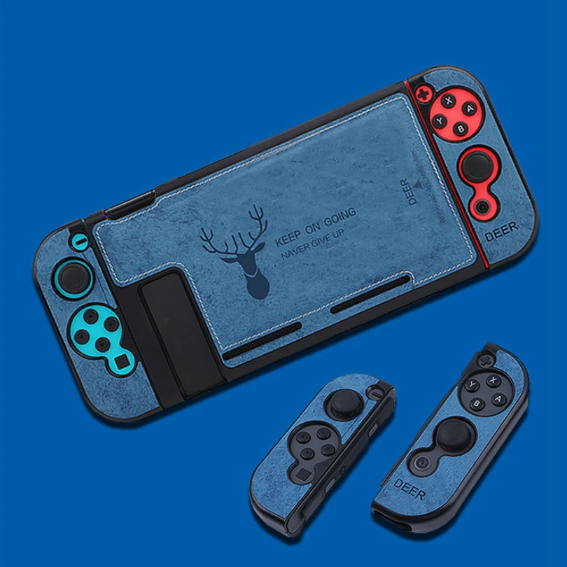 Консольный переключатель Nintendo аксессуары защитный чехол Joy-Con ткань тряпичный чехол задняя защитная крышка оболочка игровые аксессуары для NS - Цвет: Синий