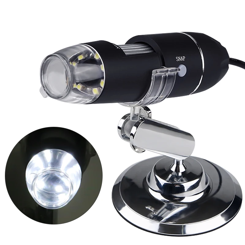 USB Digital Handheld Microscope 1000X 1600X 8 LED Magnification Endoscope Camera Magnifier Compatible With Android Mac Windows