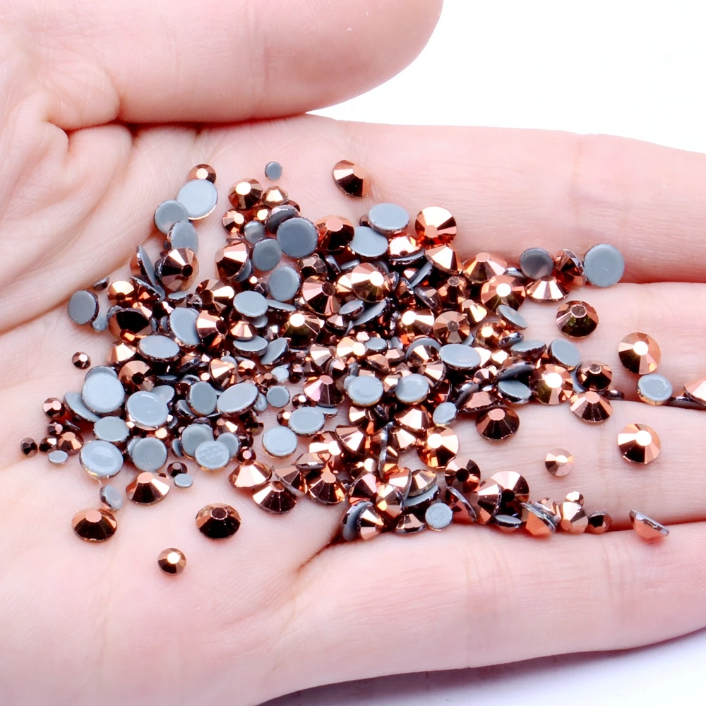 

Rose Gold HotFix Rhinestones Iron On Flatback Hot Fix Rhinestones Stones Crystals For Luxury Dress Clothes Wedding Decoration