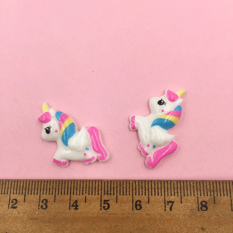 100Pcs Resin Kawaii Colorful Unicorn Flatback Cabochon Stone Scrapbooking DIY Embellishments Crafts Decoration Parts Wholesale
