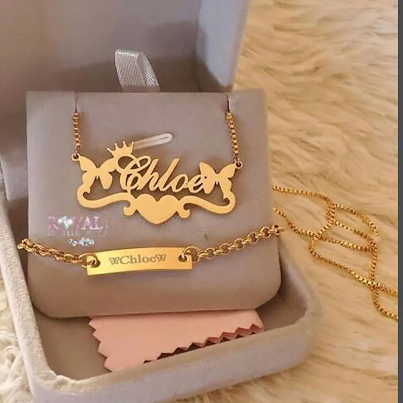 Personalized-Name-Custom-Necklace-Heart-Ribbon-Nameplate-Pendant-with-Crown-Butterfly-Choker-Necklaces-For-Women-Jewelry