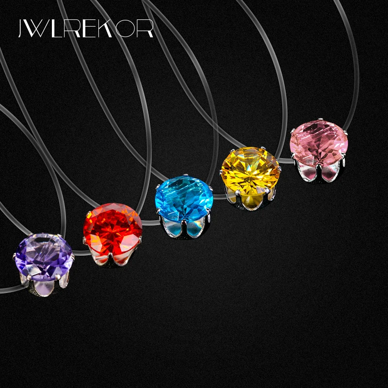 

Transparent Fishing Line Necklace Female Transparent Invisible Chain Necklace Pendants Rhinestone Choker Necklace Clavicle Chain