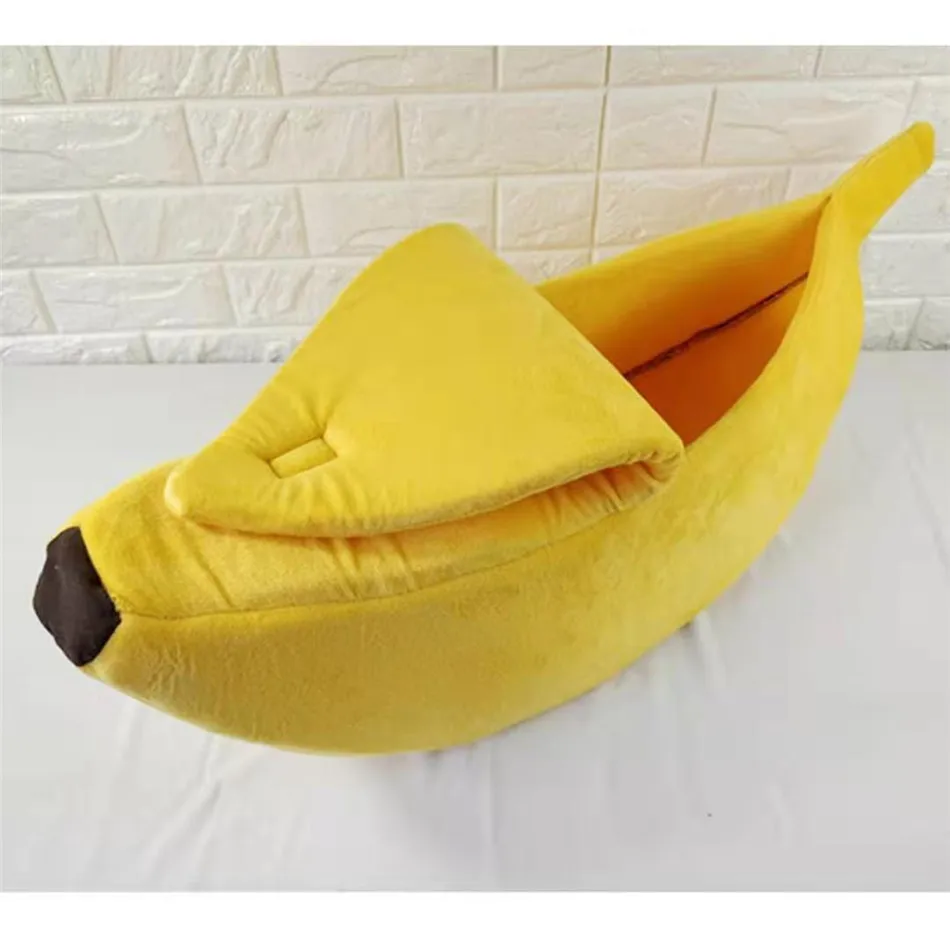 Banana Cat Bed House Soft Warm Mat Winter Tent Cat Sleeping Bag Shelf Bench Perch Kedi Evi Sofa Kitten Product For Small Dog Pet