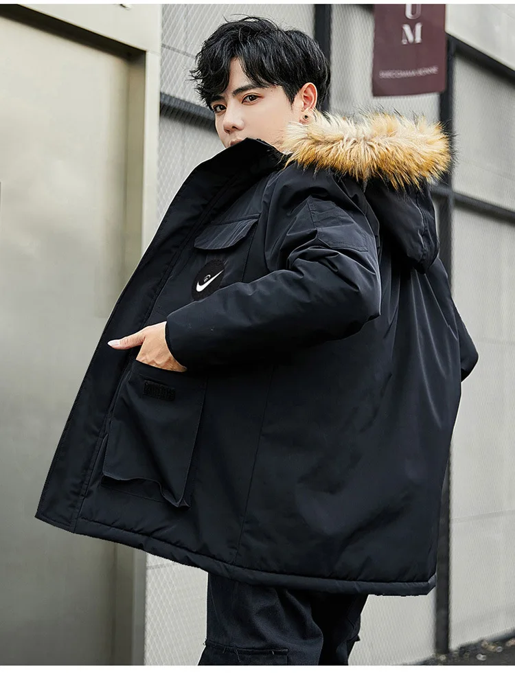Мужская зимняя одежда с хлопковой подкладкой, стиль, корейский стиль, модная рабочая одежда, короткий пуховик, одежда с хлопковой подкладкой, толстая