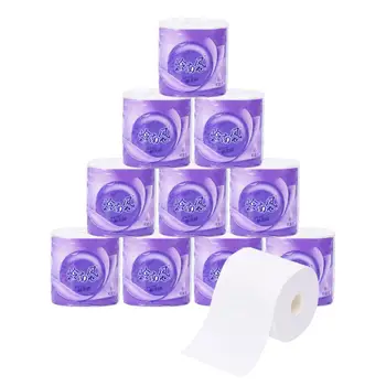 

10pcs/bag 3ply White Toilet Tissue Hollow Replacement Roll Paper Clean Prevent Flu Cleaning Toilet Tissue