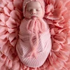 Newborn Baby Knitted Swaddle Wraps Receiving Blanket Infants Toddler Photography Props Photo Shooting Accessories 4