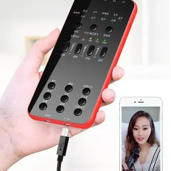 

Universal External Audio Microphone Live Broadcast Sound Card for Cell Phone PC External USB Headset Microphone Live Broadcast