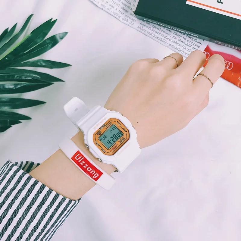 Роскошные женские часы аналог с силиконовым ремешком цифровые военные