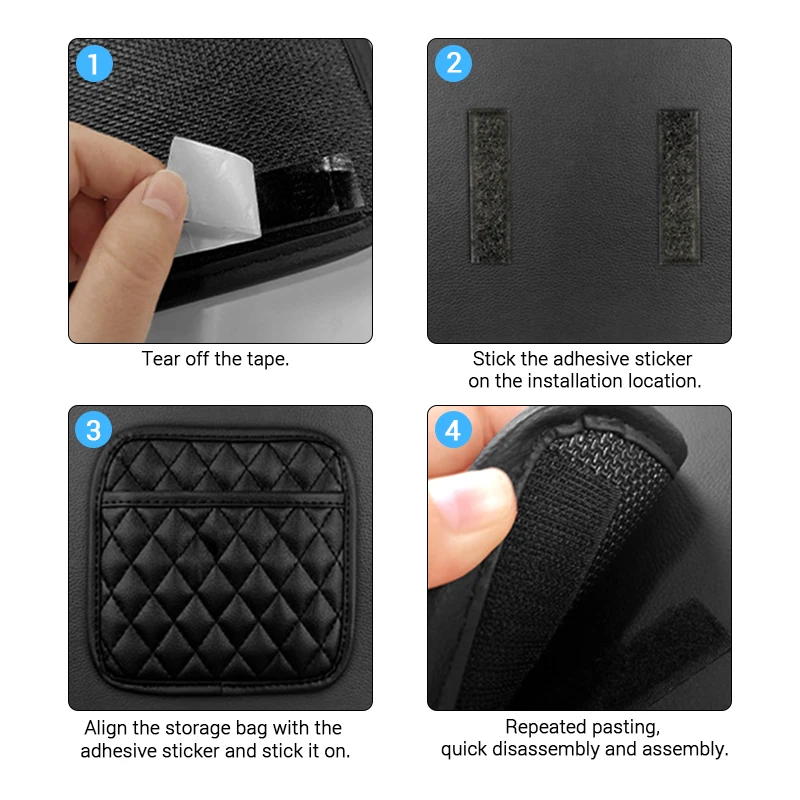 PU Leather Car Storage Pocket Organizer for Small Stuff