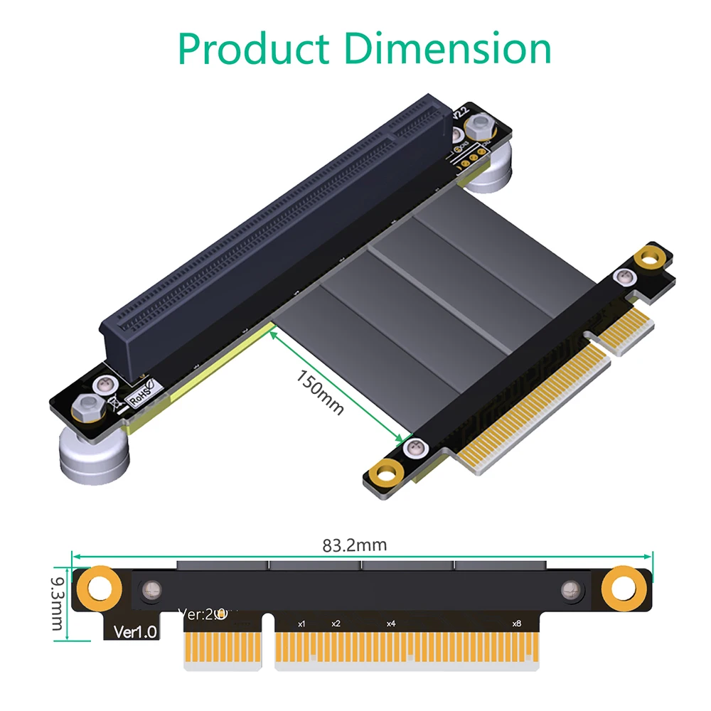 PCI Express x8-x16 Riser Card папа-мама видеокарта Riser PCIE 3,0 PCI-E 16x ленточный удлинитель с магнитным основанием