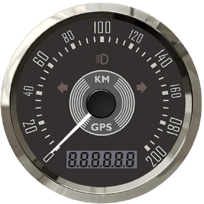 85mm Auto GPS Speedometer 200KM/H 150MPH Adjustable Odometer with Red and Yellow Adjustable Backlight  12V 24V
