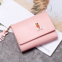 

Women Fashion Short Cartoon Printing Wallets Female Hasp Tassel Threefold Coin Purses Ladies Card Holders Money Clip