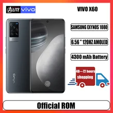 Original vivo X60 5G cellphone Samsung Exynos1080 Dual sim 6.56" 120HZ AMOLED 4300mah 33W FlashCharge 48MP Camera mobile phones