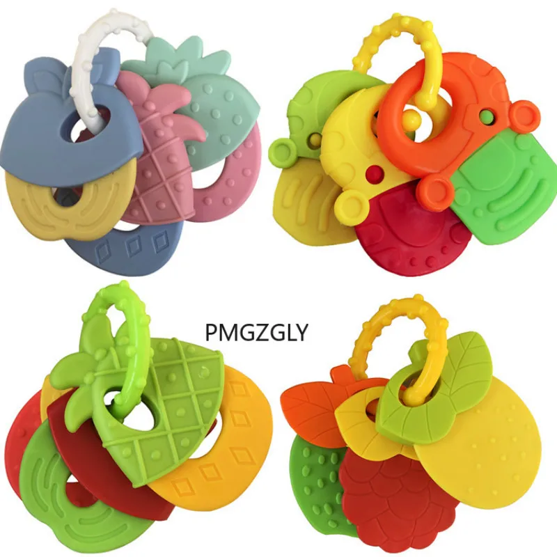 Silicone Teething Toys Baby Toy Newborn Chews Food Grade Silicone Teethers Training Bed Toy New Chews Food Grade Silicone Feeding Infant Pacifier