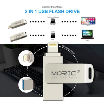 

2 in 1 USB Flash Drive for IOS/Android/PC 128GB 64GB 32GB 16GB USB3.0 Pendrive Multifunctional Pen Drive Memory Stick