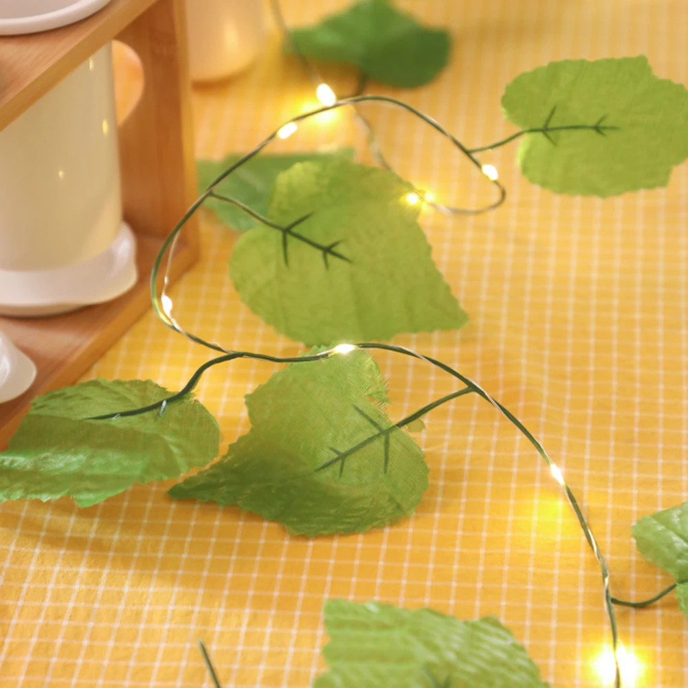 Искусственные гирлянды светильник s праздничные и вечерние принадлежности листья лоза светильник на батарейках подвесной светильник рождественские украшения - Цвет: A2