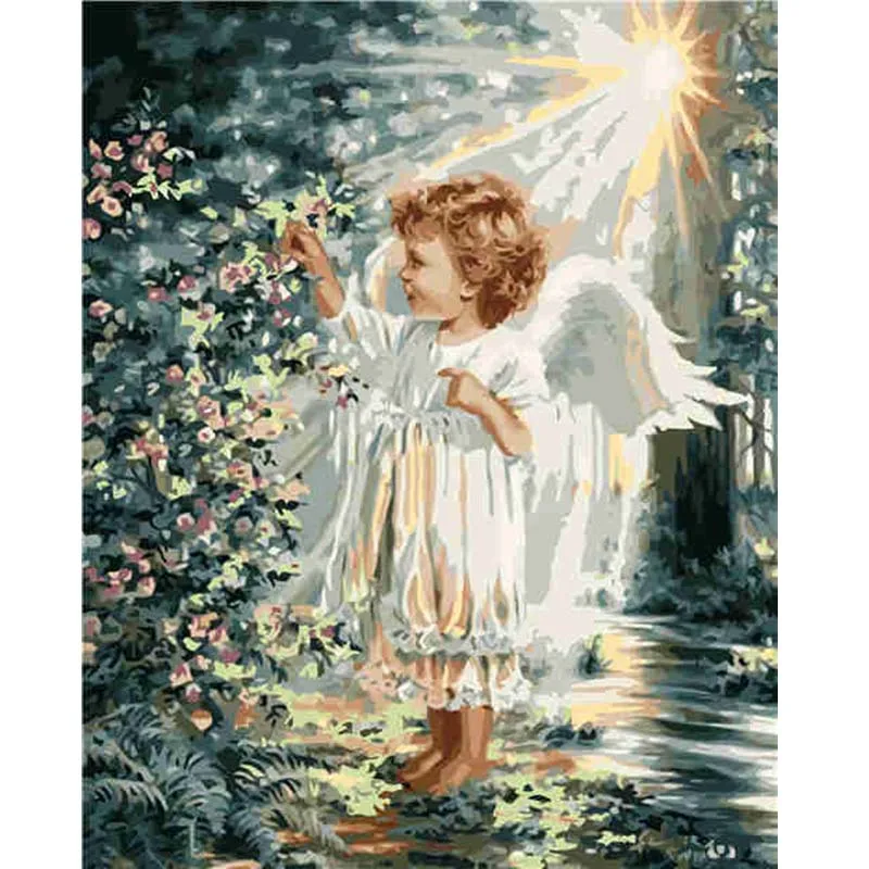 

Angel Girl Canvas Painting Pictures By Numbers Hand Painted Canvas Oil Paintings Decoration Home Wall Pictures For Living Room