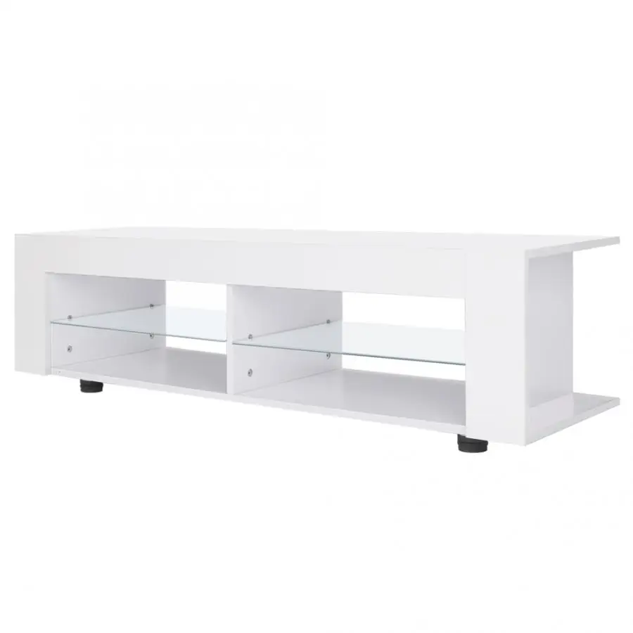 

High Gloss TV Table Cabinet with LED Lights Modern TV Stand Media Console Cabinet Remote Control