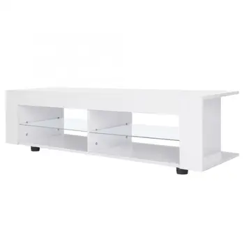 

High Gloss TV Table Cabinet with LED Lights Modern TV Stand Media Console Cabinet Remote Control