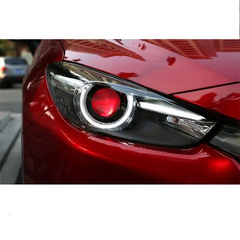 Neblineros Led Para Авто дневные ходовые Боковые указатели поворота передние противотуманные фары автомобильные фары в сборе для Mazda Axela