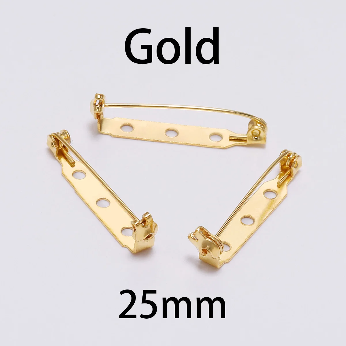Gold-25mm 20 шт., 20, 25, 32 мм, брошь с покрытием, зажим, основа, пустая, безопасный замок, брошь, основа, булавка для изготовления ювелирных изделий, сделай сам, аксессуары для ювелирных изделий - Цвет: Gold-25mm