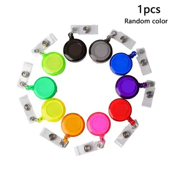 

5pcs Retractable Pull Badge ID Lanyard Name Tag Card Badge Holder Reels Key Ring Chain Clips School student office Random Color