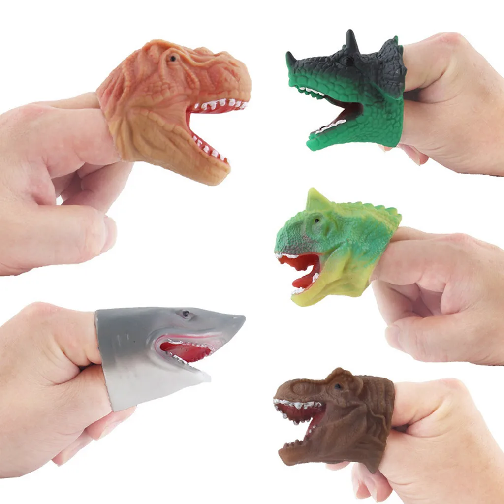 Детский день динозавр голова палец куклы отлично подходит для малышей игрушечные студенты идея забавного подарка детские игрушки juguetes zabawki игрушки - Color: A