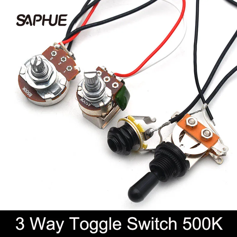 10 шт. жгут проводов для гитары 3 захвата 1V1T A500K Push Pull &amp B500K большие горшки 3-ходовой