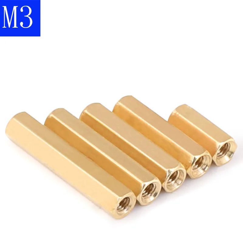 M3 3mm Brass Threaded Hex Double Pass Spacer Copper Column Support Nut For PCB Board | Обустройство дома