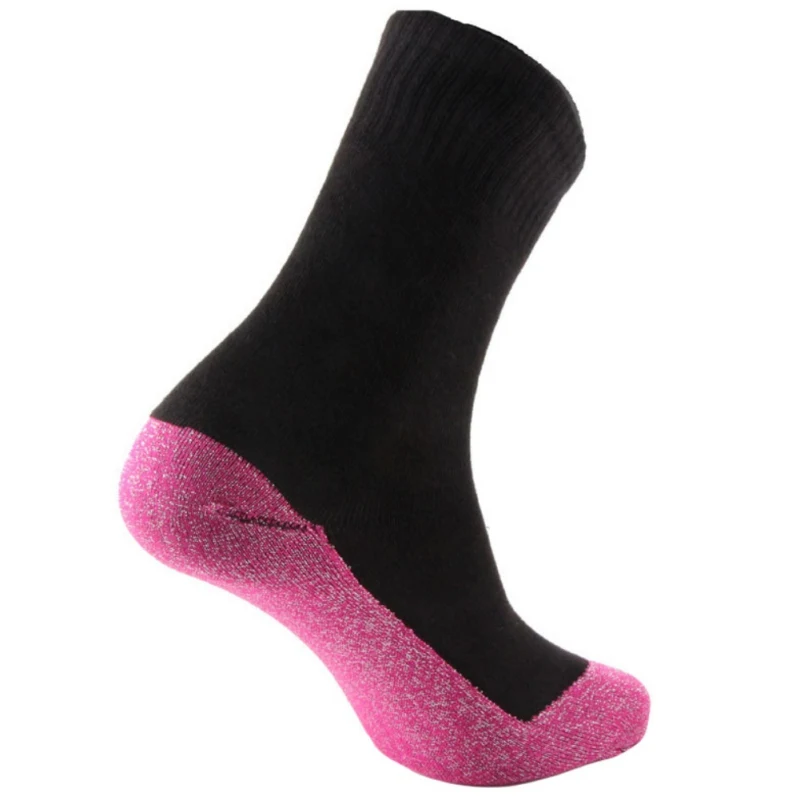 1 пара, мужские и женские уличные Лыжные носки, длинные алюминиевые волокна, теплые зимние лыжные аксессуары, носки с утеплителем на 35 градусов QW - Цвет: Розовый