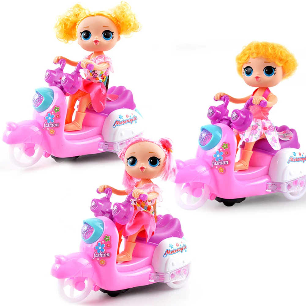 

CYSINCOS Child Electric Toys Motorcycle Kids Musical Toys Dance Doll Flashing LED Light Children Toys Educational Gifts For Girl