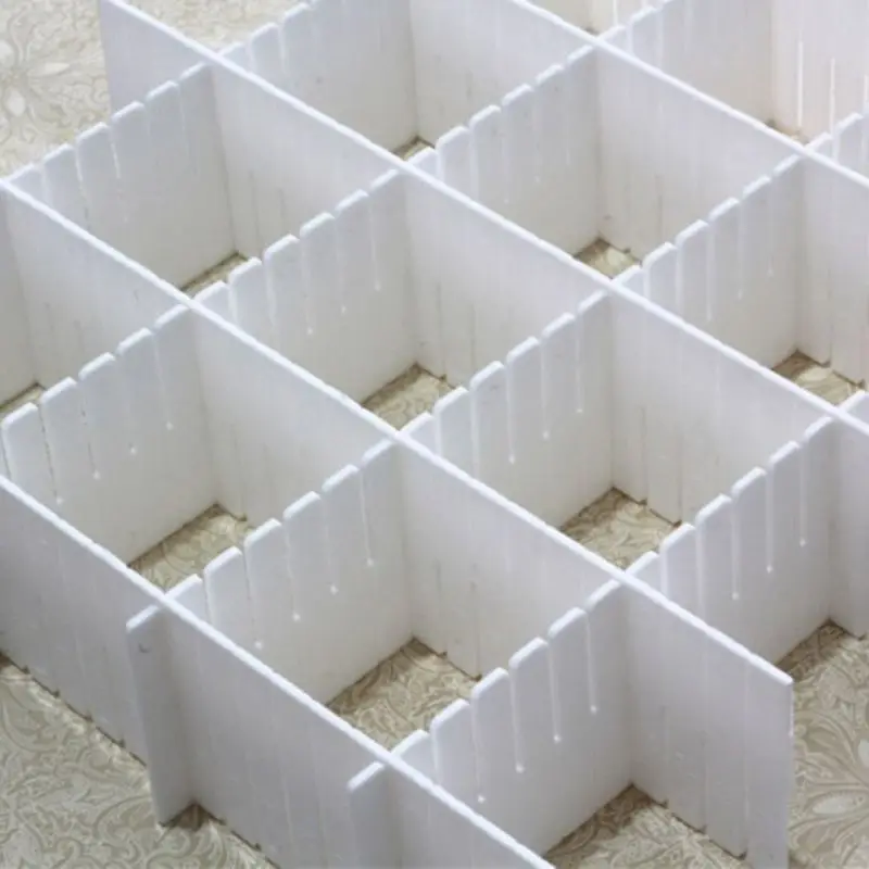 N80B Drawer Dividers, Drawer Divider Organizers 5PCS DIY Plastic Grid Adjustable Plastic Divider Household Storage Makeup Socks