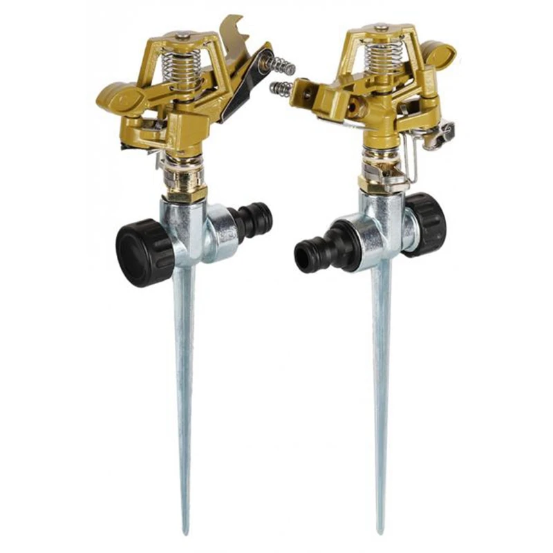 2Pcs Useful Garden Sprinkler Spike Lawn Grass Adjustable Rotating Water Sprayer for Garden Irrigation
