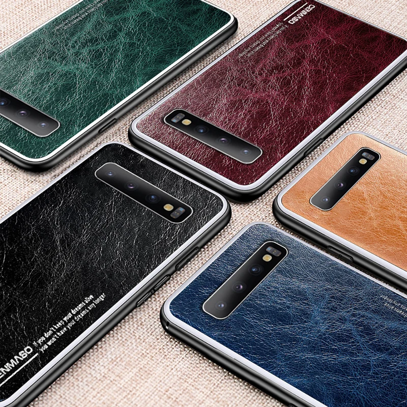 CENMASO чехол из натуральной кожи для samsung S10 чехол роскошный кожаный Ультра Тонкий Ретро Винтажный чехол для Galaxy S10 Plus Модный чехол