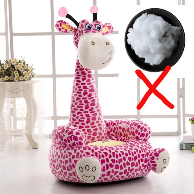 D-Big-Without Cotton Мультфильм Детское сиденье диван удобный PP хлопок животных Жираф маленький большой размер детское портативное кресло подарки для детей - Цвет: D-Big-Without Cotton