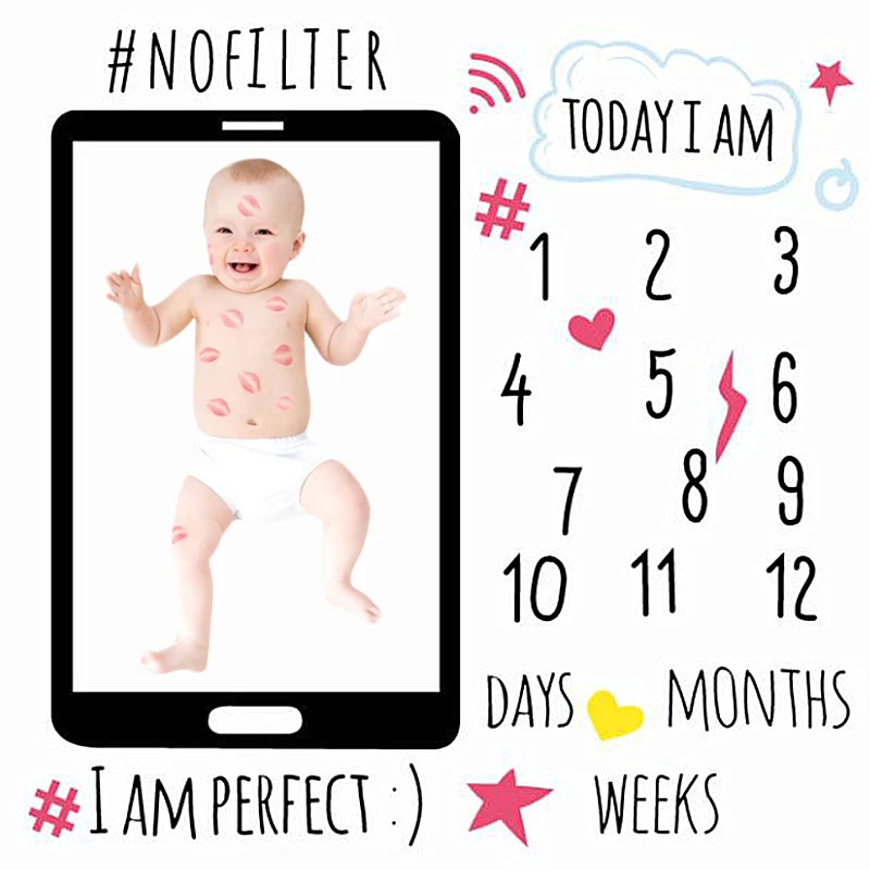 Bebé recién nacido bebé logro mensual manta de niños tela de fondo de crecimiento recuerdos memoria Mat utilería para FONDO DE FOTOS dispara regalo