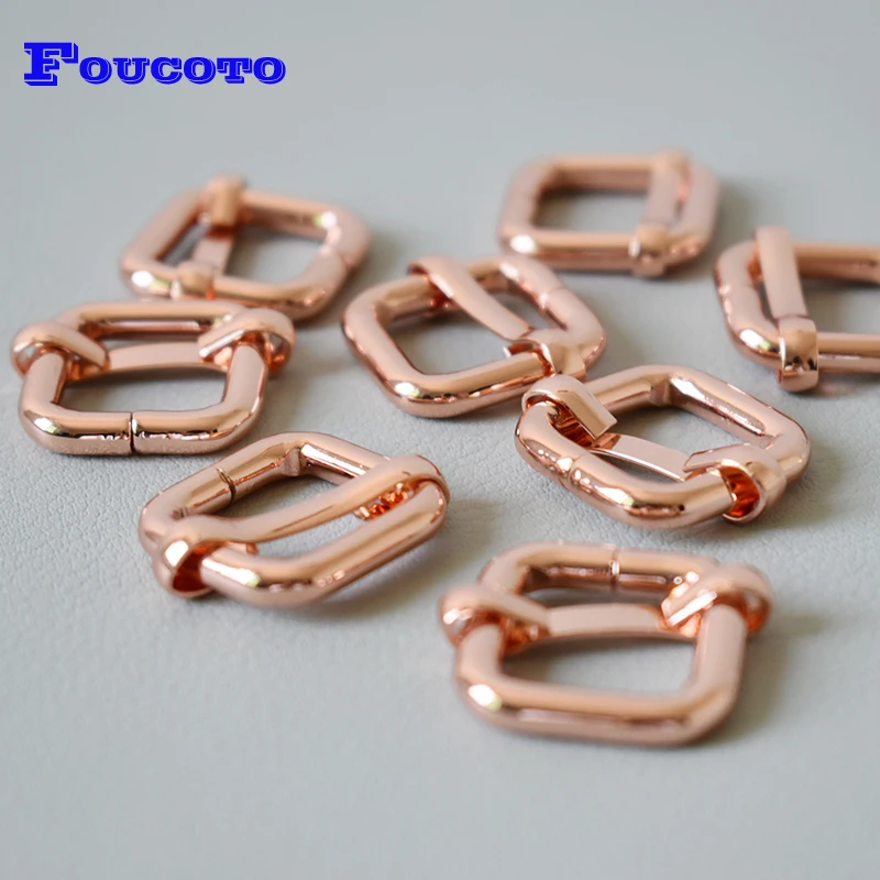 50Pcs/Lot Metal Adjustable Buckle For Webbing 15mm Belt Buckles Handbag Bag Dog Collars High Quality Plated Metal Buckle