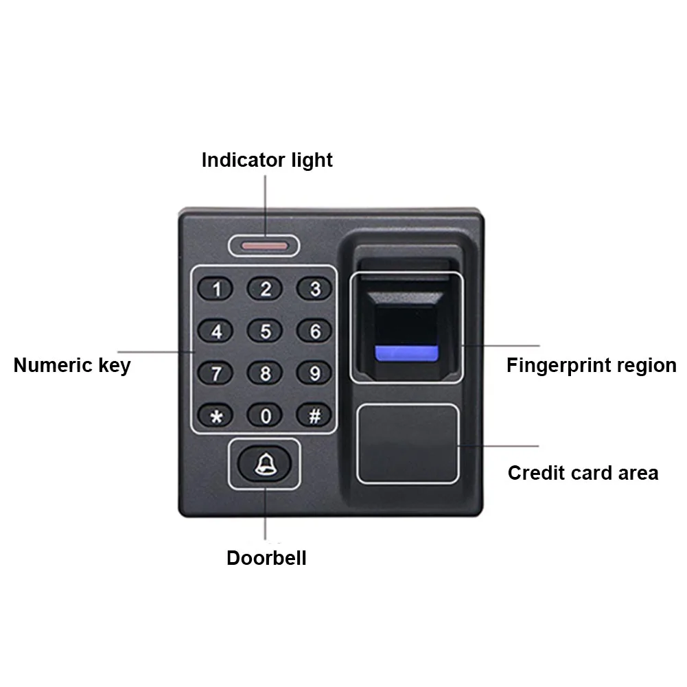 Fingerprint Security Door Password Lock Digital System Access Control Attendance Keypad Electronic Office Card Reader Keyless